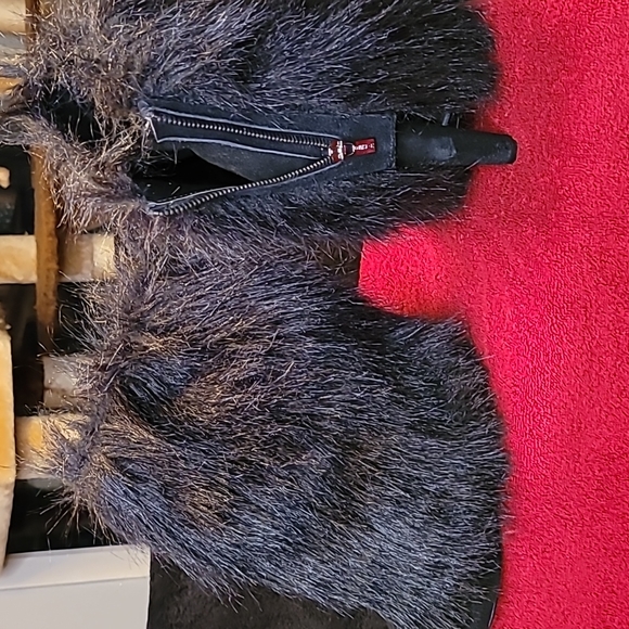 Colin Stuart Suede Leather Ankle Bootie Removable Faux Fur size 10 - Picture 4 of 6